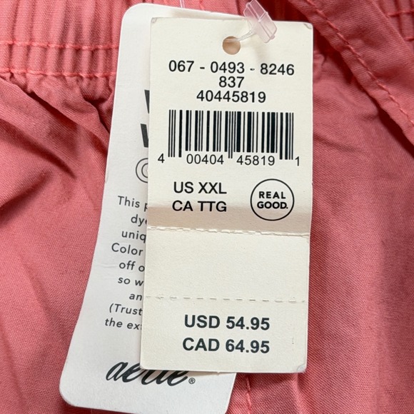 Aerie Womens XXL Coral Pink Cargo Pants Cotton Drawstring Wide Leg MSRP $54 - Picture 4 of 16